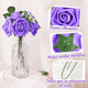 thumbnail image 3 of 25pcs Rosas Artificiales Decoración Fiesta De Boda Flor 8 Cm Xtellar morado, 3 of 3