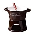 thumbnail image 3 of Olla para fondue de chocolate, vela de té, olla de porcelana para derretir chocolate con tenedor Marrón, 3 of 9