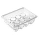 thumbnail image 3 of Contenedor para guardar huevos Organizador de huevos para refrigerador Bandeja organizadora de huevos grande 12 rejillas, 3 of 7