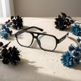 thumbnail image 2 of Gafas cuadradas de gran tamaño for hombres y mujeres, montura completa, Negro transparente, minimalistas, sin receta, gafas de lectura for ordenador, 2 of 2