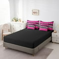 thumbnail image 4 of Cheetah Print Bed in a Bag 7 Pieces Twin Size Comforter Set,Wild Animal Skin Leopard Spot Bedding Sets Geometry Aztec Fuchsia Sriped Patchwork Bed Set with Comforter,Sheets,Pillowcases & Shams, 4 of 5
