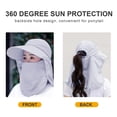 thumbnail image 4 of Sun Hats for Women, UPF 50+ UV Protection Caps with Detachable Neck Face Flap, Ponytail Waterproof Wide Brim Hat with Adjustable Strap Clip, Grey, 4 of 7