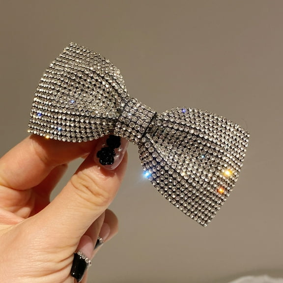 Mightlink Women Bow Hair Clip Shiny Hot Drilling Bowknot Hair Pin Exquisite Alloy Hairpin Fashion Accessories