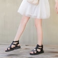 thumbnail image 5 of GiLiling Girls Gladiator Sandals, Open-Toe Adjustable Ankle forefoot Straps PU Upper Non-Slip Thick Sole, Casual Summer Footwear (Beige, 10.5-11 Years), 5 of 9