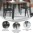 thumbnail image 3 of Flash Furniture Wright Metal/Wood Restaurant Chair, Walnut/Black, 3 of 12