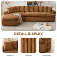 thumbnail image 5 of Bonuoke 127" Curved Sectional Sofa, L-Shape Modular Cloud Couch with 10 Pillows, 4-Seater High-Resilience Foam Upholstered Couches, No Assembly Required, Brown, 5 of 8