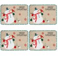 thumbnail image 1 of 4pcs Lightweight Fashion Embroidered Christmas Doily Rectangle Linen Washable Cartoon Fashion Reusable Holiday Doily Table Mat for Home, 1 of 3
