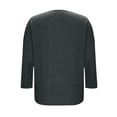 thumbnail image 6 of Pxxlle 3/4 Length Sleeve Tops Women Summer Casual V Neck T Shirts Solid Color Classic Tees with Pocket Dark Gray XL, 6 of 7