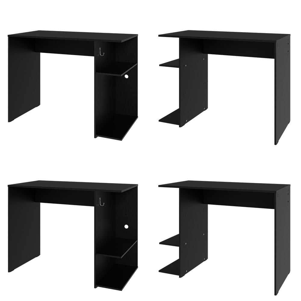 Madesa Gaming Computer Desk 39 Inch with 2 Shelves and Headphone Hanger Wooden Sturdy Home Office Table for Kids and Adults - Black
