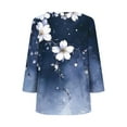 thumbnail image 2 of OSFVNOXV 3/4 Sleeve Shirts for Women Plus Size Spring Tops Breathable Crewneck Floral Print T-Shirts ,L-5XL, 2 of 5