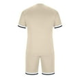 thumbnail image 7 of Stamzod Men Sets Outfits 2 Piece Casual Round Neck Solid T-Shirt Short Sleeve Blouse And Pants Set Khaki XXL, 7 of 7