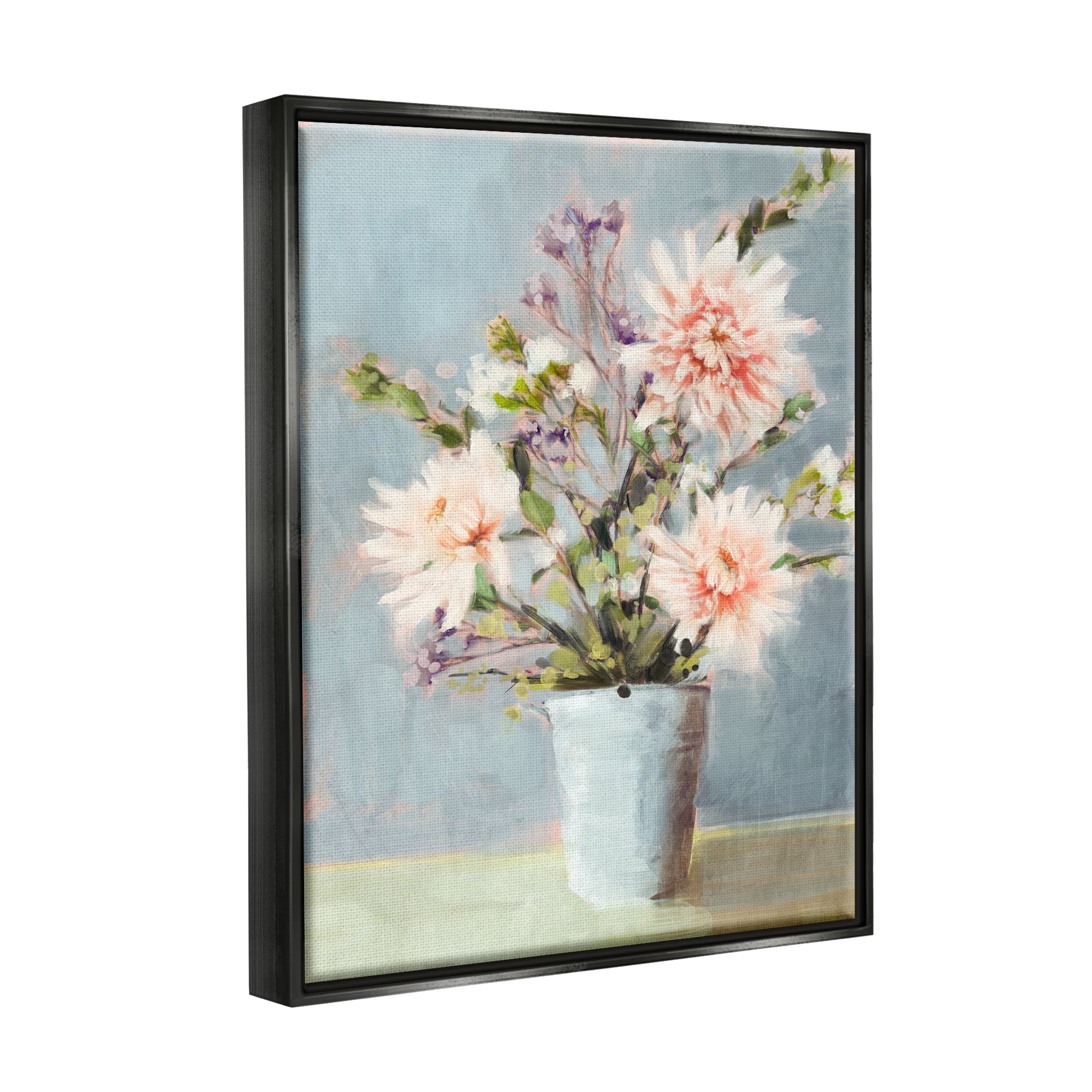 Stupell Industries Spring Florals Bouquet Botanical & Floral Painting Black Floater Framed Art Print Wall Art, 17 x 21