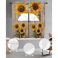 thumbnail image 2 of Sunflowers Swag Curtains for Living Room/Bedroom Windows, Farmhouse Wooden Grain Botanical Floral Kitchen Curtains and Valances Set 36 Inch Length, Light Filtering Swags Valance Curtain Panels, 2 of 5