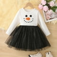 thumbnail image 2 of Angala Christmas Toddler Girls Long Sleeve Christmas Snowman Prints Princess Dress Clothes Beautiful Cute Girls Dress, 2 of 7