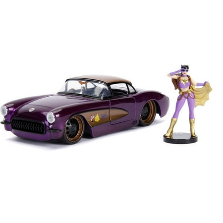 Corvette Race Car (DC Comics Bombshells Batgirl & 1957 Chevy Corvette Die-cast Car, 1:24Scale Vehicle & 2.75-Inch Collectible)
