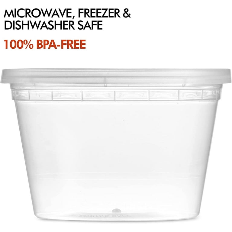 ZAVBE Food Storage Containers with Lids 16oz Freezer Deli Cups Combo P