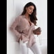 thumbnail image 4 of Blusa de Transparente con Botones para Mujer, Larga, Color Liso, con Diamantes Llamativos Caqui M, 4 of 8