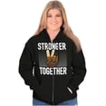 thumbnail image 4 of Stronger Together Peace Sign Equality Zip Up Hoodie Men's Women's Brisco Brands L, 4 of 6
