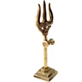 thumbnail image 2 of 4" Religious Brass Trishul wit Damru Lord Shiva Hindu Puja Mandir Trishool Templ, 2 of 4