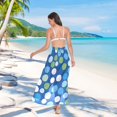 thumbnail image 7 of FORMRS Womens Long Sarong Beach Wrap Semi-Sheer Bikini Skirt Bathing Swimsuit Cover Up, Blue Dots, 7 of 7