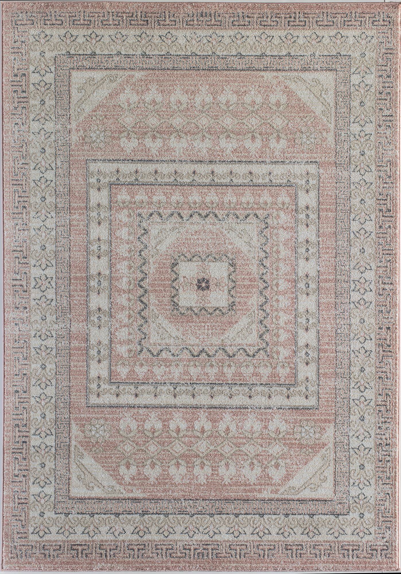Harper HY40A Carnation Transitional Vintage Pink Area Rug, 8'x10'
