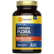 Ultimate Flora Probiotic | 30 Vegan Capsules | 150 Billion CFU | by Renew Life