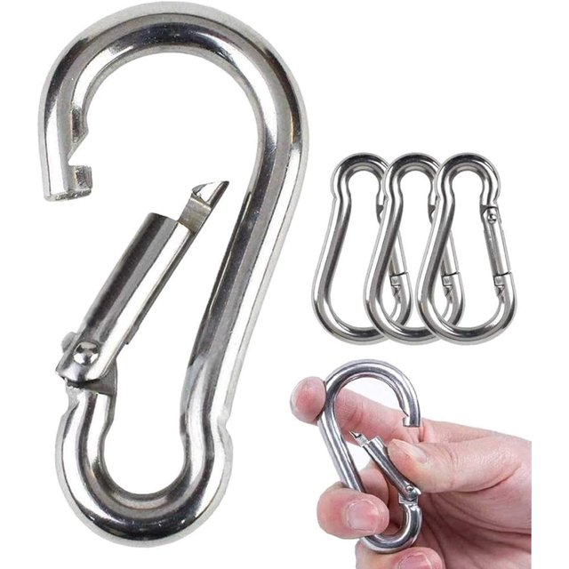 EcoNesxp Mousqueton en Acier Inoxydable Robuste Écologique et Sain 4 Pcs