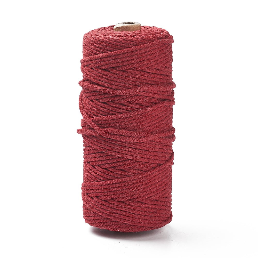 Cotton String Threads for Crafts Knitting Making Cerise 3mm about 109.36 Yards(100m)/Roll