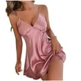 thumbnail image 2 of Sakmal Pink Women Moomoo Nightgowns Lightweight Silky Short Loungewear Sleeveless Plain Chemises for Women, 2 of 5