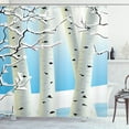 thumbnail image 1 of Ambesonne Winter Shower Curtain, Seasonal Snow Forest, 69"Wx84"L, Pale Blue Ivory Black, 1 of 3