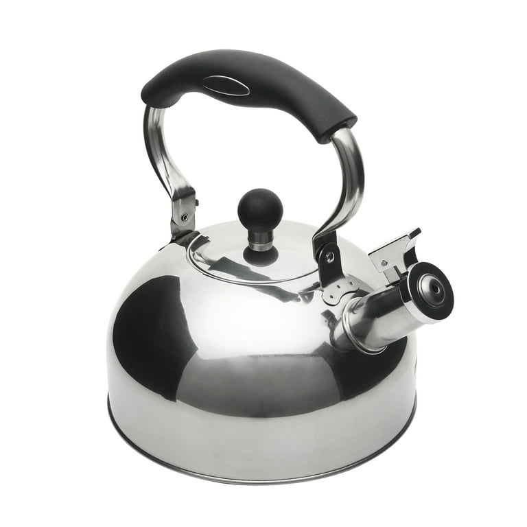 Mainstays 1.8-Liter Whistle Tea Kettle Stainless Steel Silver