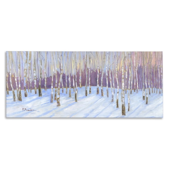 Stupell Industries Niveous Birch Tree Grove Landscape & Nature Painting Wrapped Canvas Canvas Art Print Wall Art, 24 x 10