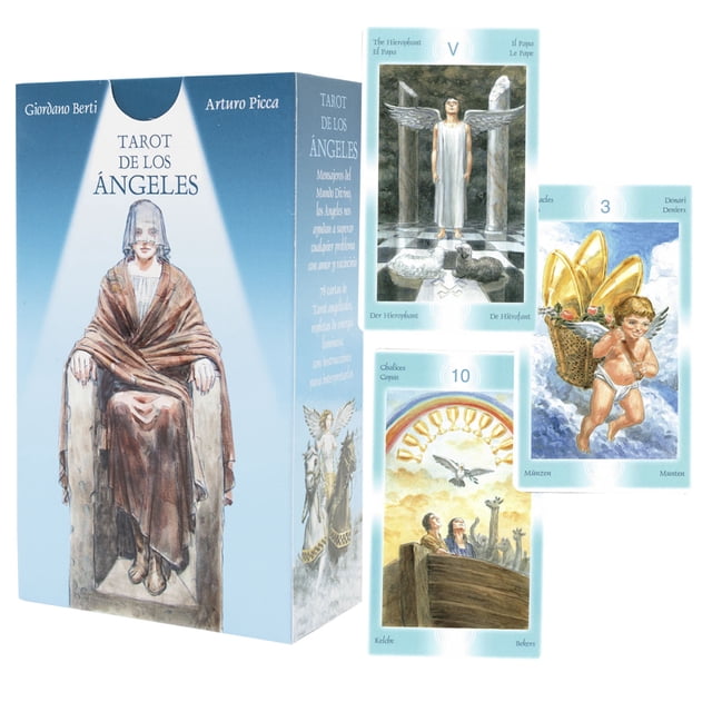 Tarot de los Ángeles – 78 Cartas Estilo Rider-Waite (12x6 cm) + Manual Esotérico – Guía Espiritual y Protección Divina