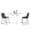 Brown, variant on Roundhill Furniture Varna 3-Pc Round Dining Set, Trestle Dining Table with 2 Chairs, Antique Brown
