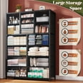 thumbnail image 6 of Dresser for Bedroom with 16 Drawers Tall Dresser  Fabric Chests of Drawers, Charcoal Black, 6 of 9