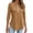 06#Camel, variant on 3/4 Length Sleeve Womens Tops Business Casual Zip Front V Neck Shirt Loose Fit Work Tunic Blouse