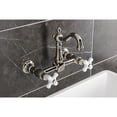 thumbnail image 4 of Kingston Brass KS2446PX Heritage Double-Handle Wall-Mount Bridge Kitchen Faucet, Polished Nickel, 4 of 7