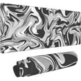 thumbnail image 2 of Black White Ink Liquid Waves Gaming Mouse Pad Large Mousepad Office XL Extended Desk Mat Non-Slip Rubber Base for Office Home 31.5x11.8 Inch, 2 of 6
