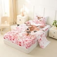 thumbnail image 2 of Castle Fairy Dreamy Cherry Blossom Deer Twin Sheets 3pcs,Cute Floral Animal Bedding,Pale Pink Cream,1 Fitted Sheet, 1 Flat Sheet and 1 Pillowcase, 2 of 6