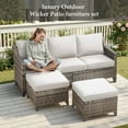 thumbnail image 5 of Bellefurn Outdoor Patio Furniture Set,High Back Wicker Patio Chair with Outdoor Sofa,Ottomans and Side Table, All Weather Patio Outdoor Conversation Sets for Porch Deck Balcony Garden Pool Yard, 5 of 10