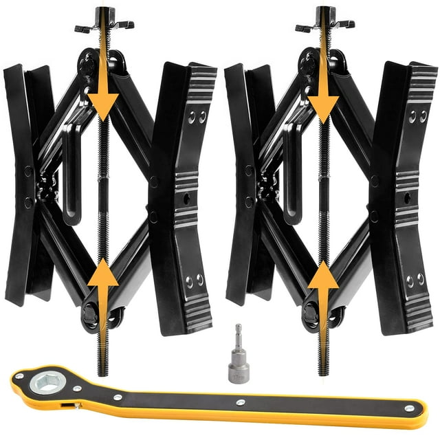 Camper Wheel Chock Stabilizer 2 Sets, Double Speed Heavy Duty Truck RV Tire Scissor Locking X Chock, Camper Accessories for Travel Trailers Tire Chalks, Anti Rust Coating, Fit for 3.5” to 12”