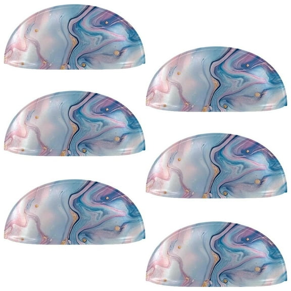 HemaKayy 6 Pack 3.5" Decorative Cabinet Knobs - Elegant ABS Glass Cup Handles for Home Furniture Decor - Dresser Drawer Door Pulls - Perfect for Kitchen Bedroom - Unique Marble Texture