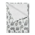 thumbnail image 2 of Compass Soft Flannel Fleece Blanket, Sailing Boat Pattern Antique Ships Steering Wheel Anchor with Marine Rope, Cozy Plush for Indoor and Outdoor Use, 50" x 60", Black Bluegrey White, by Ambesonne, 2 of 5