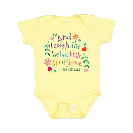 

Inktastic She is Fierce Funny Shakespeare Quote Girls Baby Bodysuit