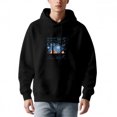 thumbnail image 2 of Men's Long Sleeve Pullover Hoodie with Front Pocket - Graphic Design of a Person Under a Tree Blue Sky & Sun Abstract Patterns, 2 of 7