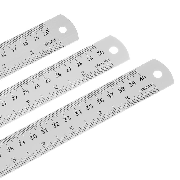 Metal ruler (20 cm, double sided: cm and inches) - Wood, Tools & Deco