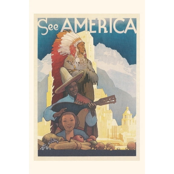 Pocket Sized - Found Image Press Journals: Vintage Journal Travel Poster for US (Paperback)