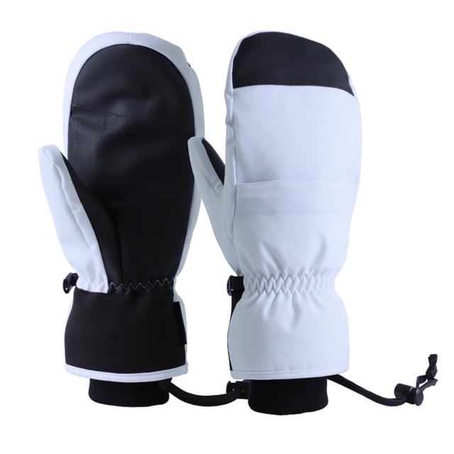 Gants Blancs Simple Planche Gants de ski Cinq Doigts Écran Tactile Chaud Gants de ski Imperméables