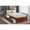 thumbnail image 2 of Hommoo Twin Platform Storage Bed Wood Bed Frame with Two Drawers and Headboard, Walnut, 2 of 9