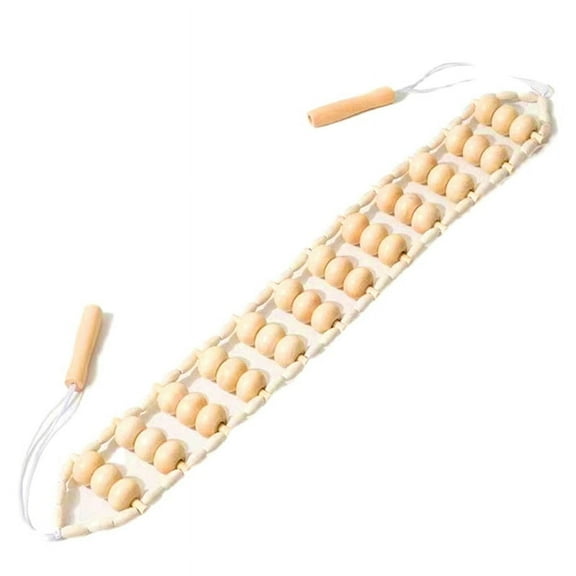 TOP! Rope Back Massager - 47.2 Inches Tool for Back, Neck, Legs, Waist, Wooden Massage Roller